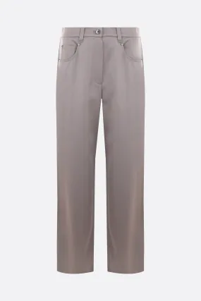  BRUNELLO CUCINELLI pantalone a gamba dritta in raso cady con Shiny Bartack 