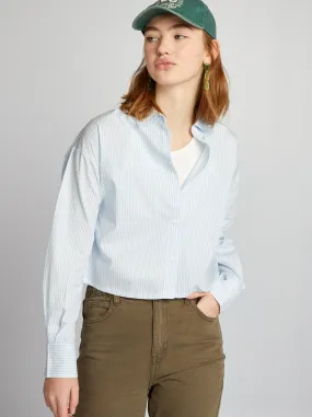 Camicia cropped in popeline - BLU