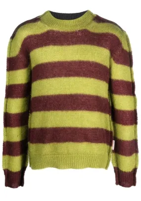 Maglione girocollo in marrone e verde - uomo