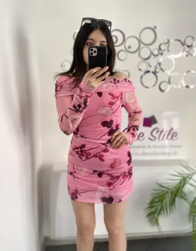NEW Abito rose scollo a barca