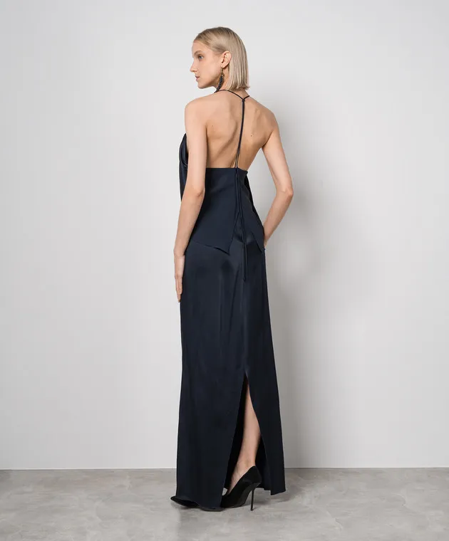 Victoria Beckham Maxi abito blu con scollature curve 1224WDR005612A